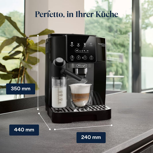Magnifica Start ECAM222.60.BG-Perfetto Kaffeevollautomat 4 One-Touch-Getränke,Cappuccino Kaffeemaschine,Soft-Touch-Bedienfeld,Schwarz-Grau